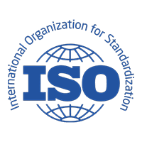 ISO logo with globe and text “International Organization for Standardization,” used to indicate ISO 9001 quality management.