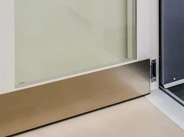 Kick plates in stainless steel
