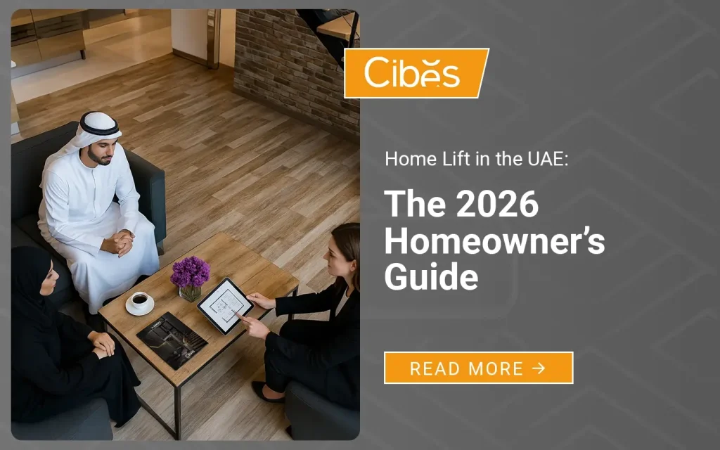 Home Lift in UAE: Homeowners in the UAE discussing home lift options during a home lift planning and consultation meeting.